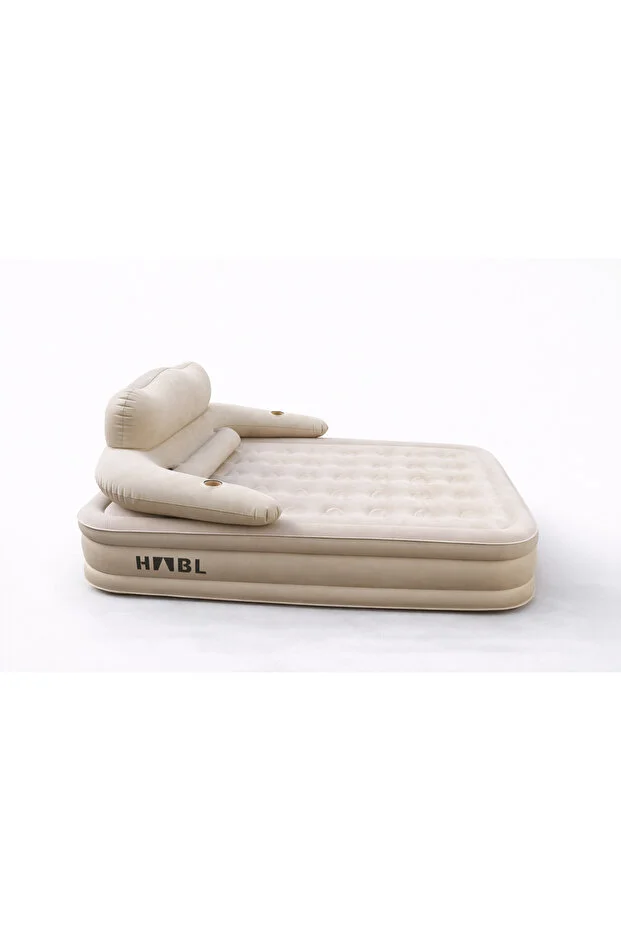 Çift Kişilik Otomatik Şişme Yatak Çıkarılabilir Başlıklı Kamp ve Misafir Yatağı 203x152x40cm